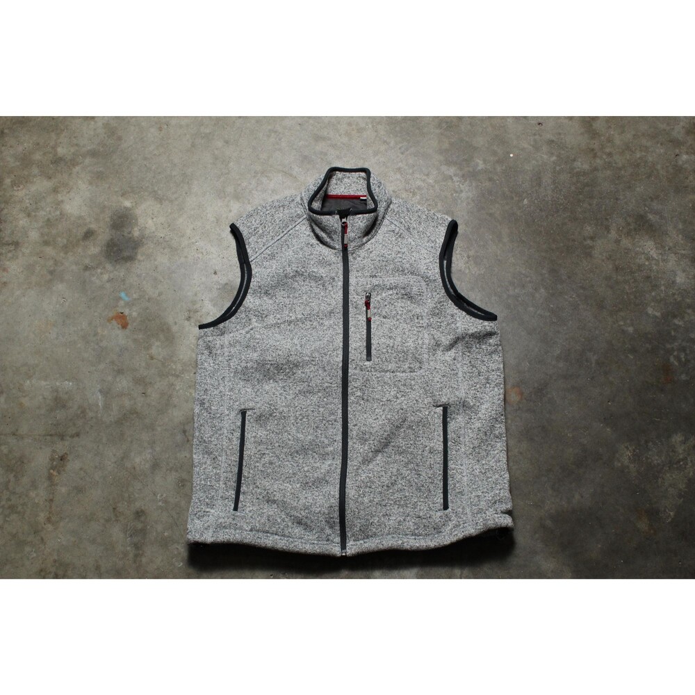 Orvis Heather Gray Knit Zip-Up Vest - Size XL
